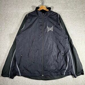 Y2K Tapout black and grey zip up windbreaker jacket Size XL